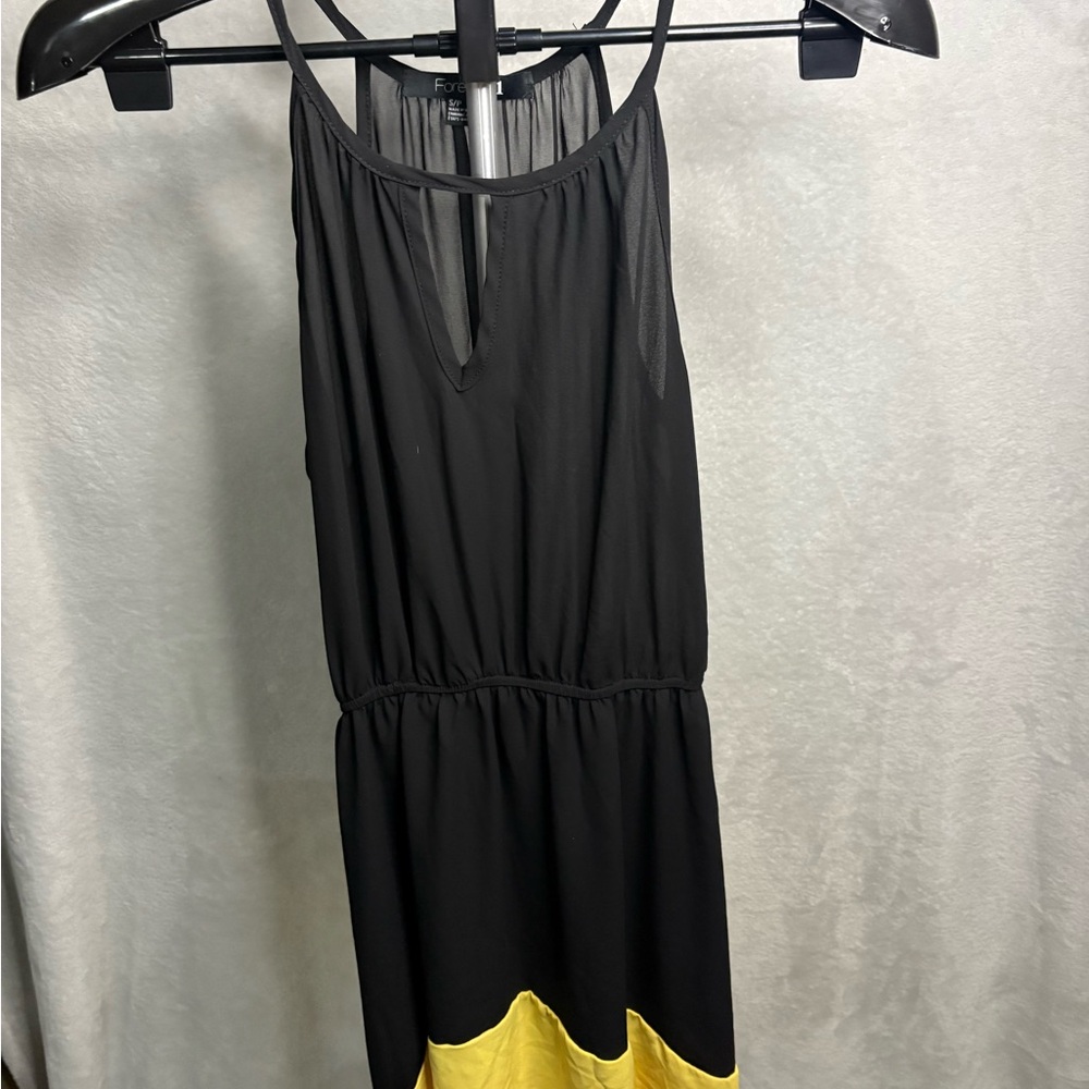 Forever 21 Black Dress with Yellow Hem